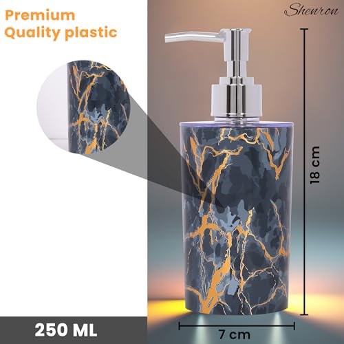 Shenron Refillable Liquid Soap Dispenser, Unbreakable Plastic Dispenser for Sanitizer, Lotion, Shampoo & Handwash Bottle for Kitchen, Bathroom, Shower, Wash Basin, Sink - 250ML (Grey, Pack of 3) - Image 5