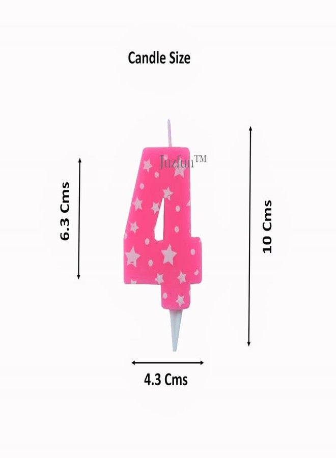 PEPUP Number Candle 9 for Birthday Cake Decoration/Nineth Anniversary Party Celebration Star Pink Colour (Large Size : Width 4.3 x Height 6.3 CM) - Image 2