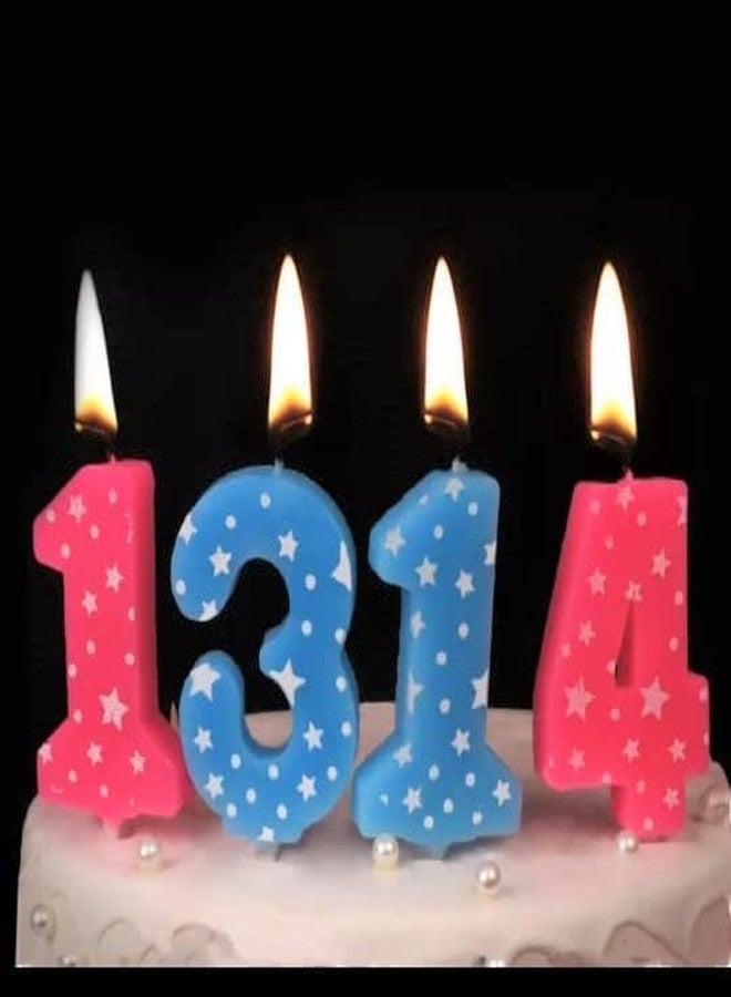 PEPUP Number Candle 9 for Birthday Cake Decoration/Nineth Anniversary Party Celebration Star Pink Colour (Large Size : Width 4.3 x Height 6.3 CM) - Image 4