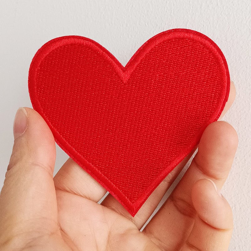 MISDONR 3pcs Red Heart Embroidered Iron on Patches for Clothing Jackets Backpacks 2.7x2.8 inch - Image 2