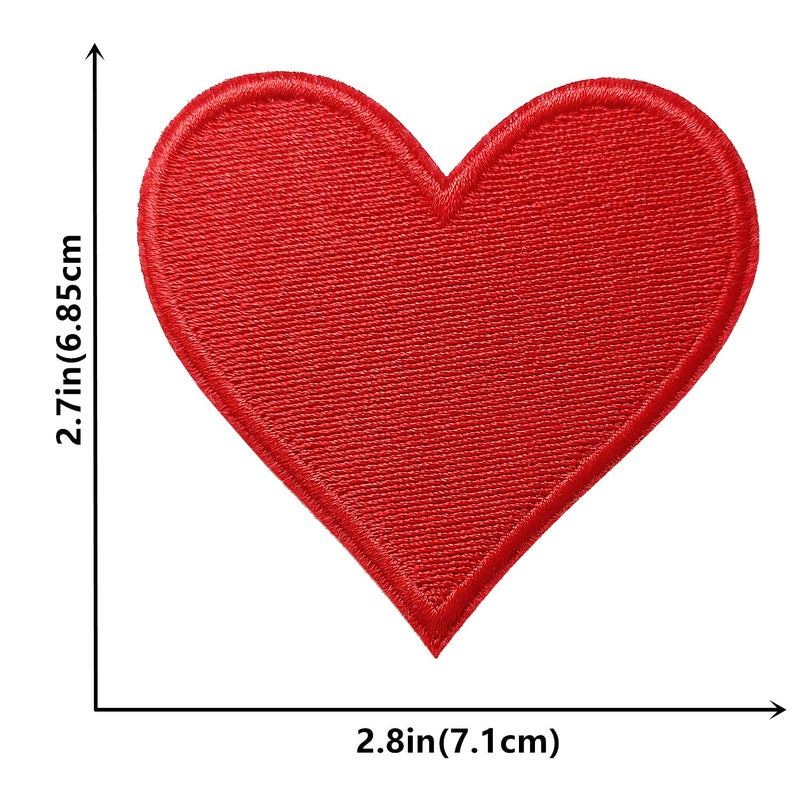 MISDONR 3pcs Red Heart Embroidered Iron on Patches for Clothing Jackets Backpacks 2.7x2.8 inch - Image 3