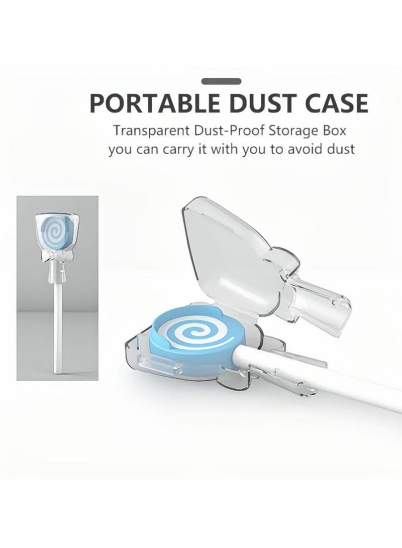 سونسر طقم مكشطة أو منظف اللسان 2 قطعة - فرشاة تنظيف اللسان مع غطاء مبتسم، فرشاة لسان ناعمة من السيليكون متعدد الألوان على شكل مصاصة للأطفال - Image 3