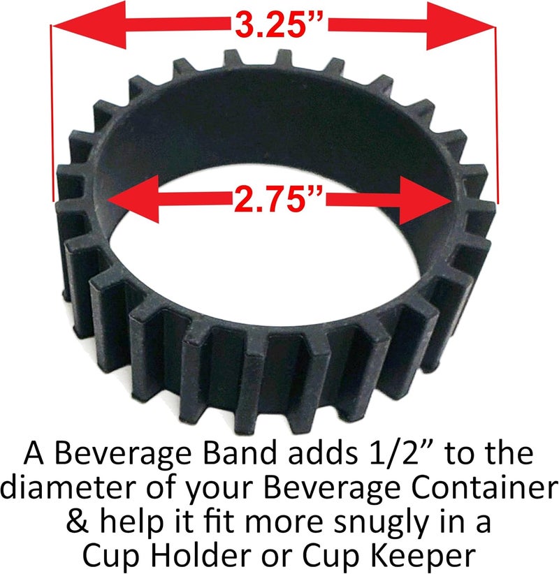 Gadjit Beverage Bands Car Cup Holder Adapter  Stop OnTheGo Drinks from Wobbling in Your Cup Holder 2 Pack  Keeps 828 oz Coffee Cups 1216 oz Soda Cans 20 oz Water Bottles Mugs from Tipping - Image 4