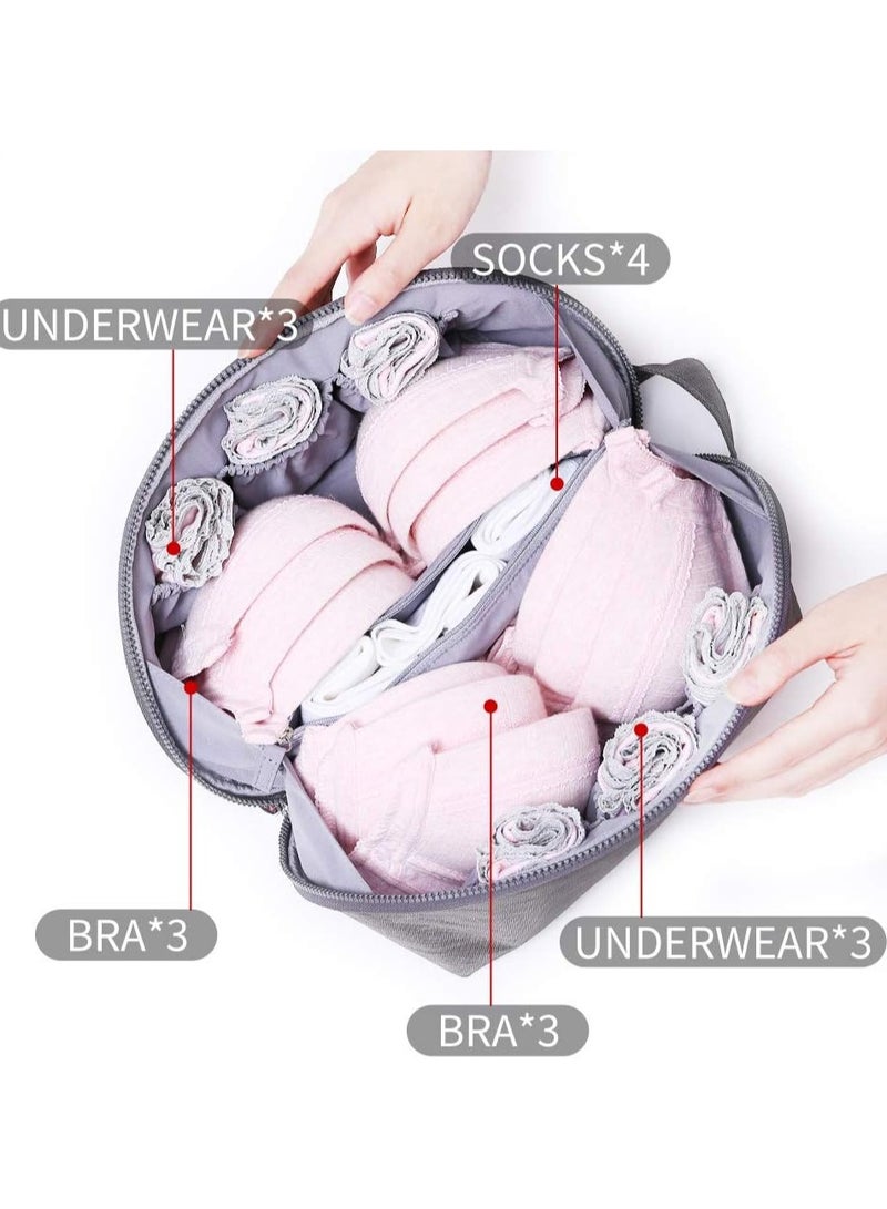 CityRiya-Long Bra Underwear Storage Bag Cosmetic Case Makeup Travel Lingerie Pouch Organizer Women Portable Cosmetic Bag Washing Bag Bra Underwear Bag Women Travel Storage Bag for Bra Underwear, Socks, Cosmetic - Image 2