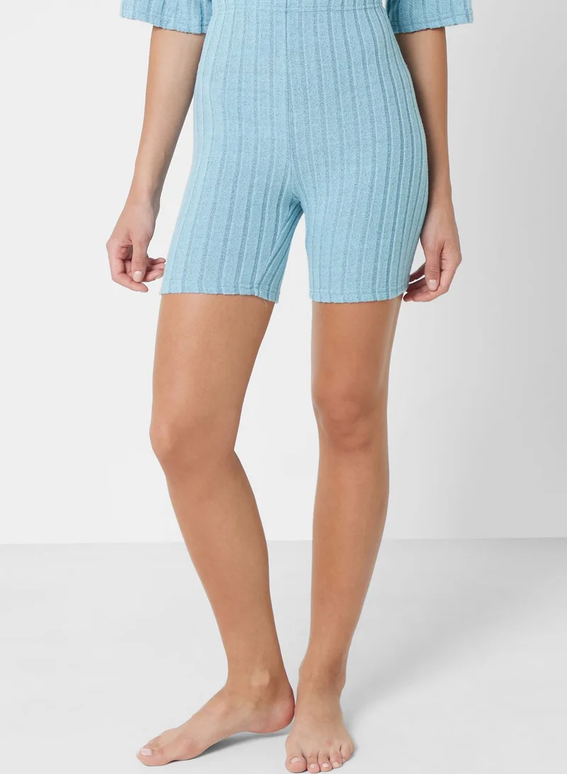 Ginger Ribbed Pyjama Short Set