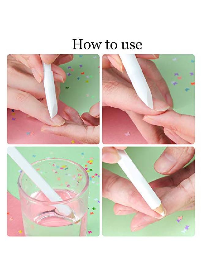 Maitys قلم تبييض الأظافر 2 في 1 قلم أظافر أبيض لتزيين الأظافر بنفسك مع أداة دفع البشرة - Image 4