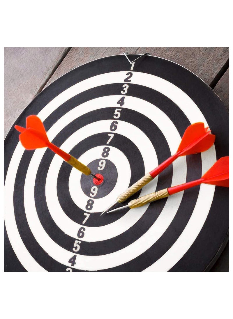 DeloPik - Double Side Wooden Professional Dart Board With 6 Darts, Board Games, Darts Board Set Dartboard Game - Image 1