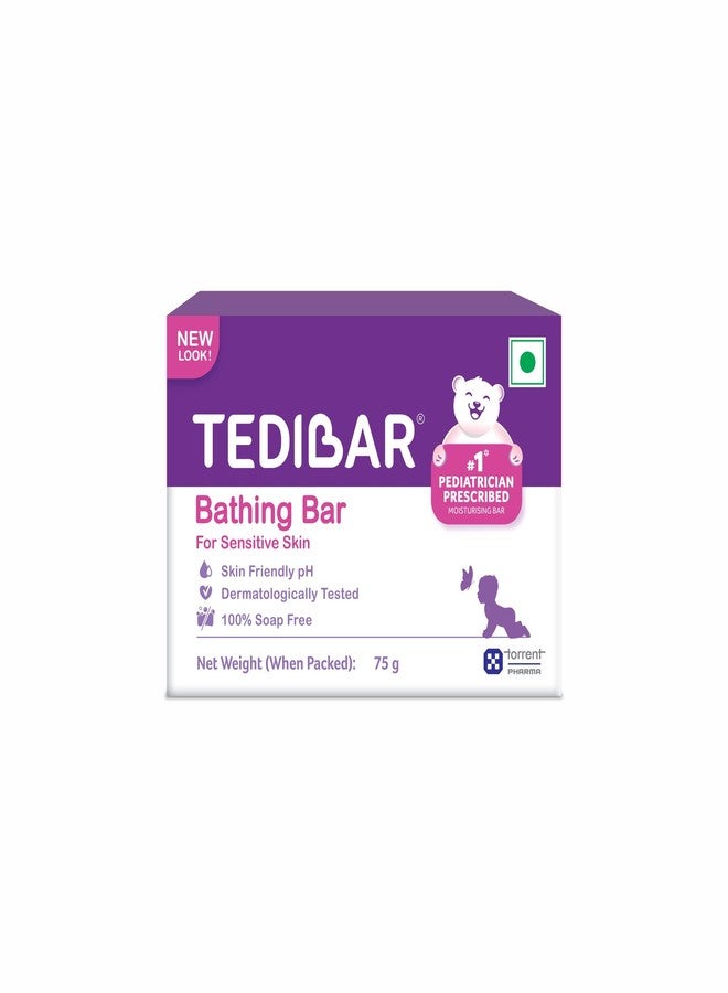 Tedibar Moisturising Baby Bathing Bar 75g(Pack of 1) with Skin Friendly PH with B4 Nappi Cream TEDIBAR B4 Nappi Diaper Rash Cream for Babies 75g | Soothes and moiturises baby's Nappy Area - Image 2
