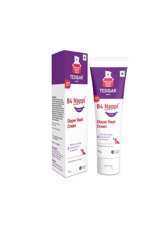 Tedibar Moisturising Baby Bathing Bar 75g(Pack of 1) with Skin Friendly PH with B4 Nappi Cream TEDIBAR B4 Nappi Diaper Rash Cream for Babies 75g | Soothes and moiturises baby's Nappy Area - Image 5