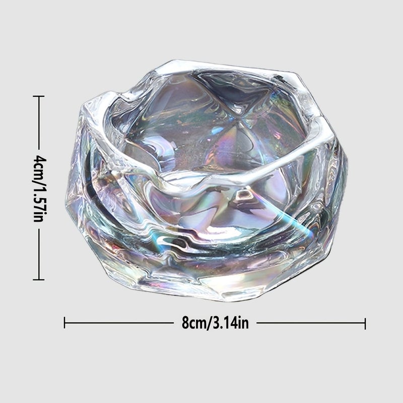 Transparent Crystal Glass Ashtray Home Decoration Cigarette Butt Container - Image 3