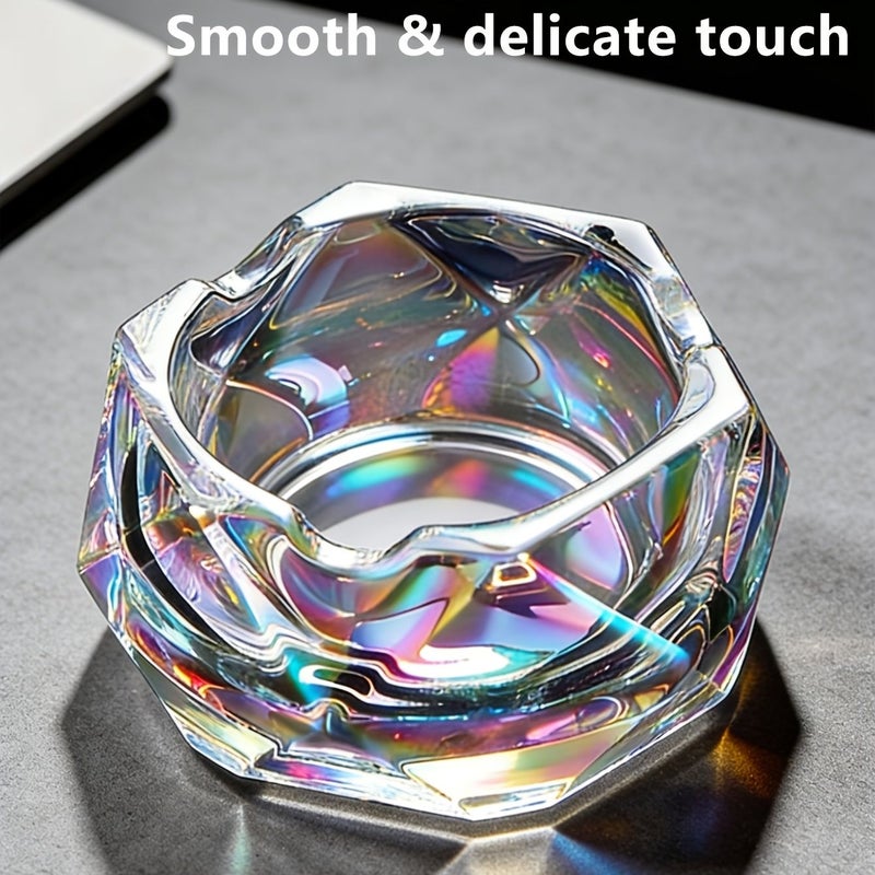 Transparent Crystal Glass Ashtray Home Decoration Cigarette Butt Container - Image 2