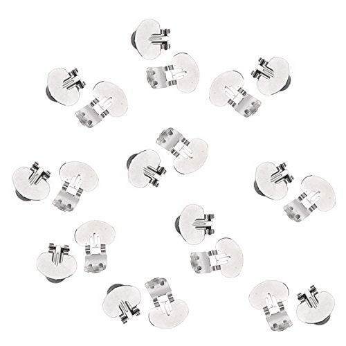 Micro Trader 20 x Stainless Steel Decor Blank Shoe Clips Wedding Brooch Fower Clips Bridal Accessories - Image 2