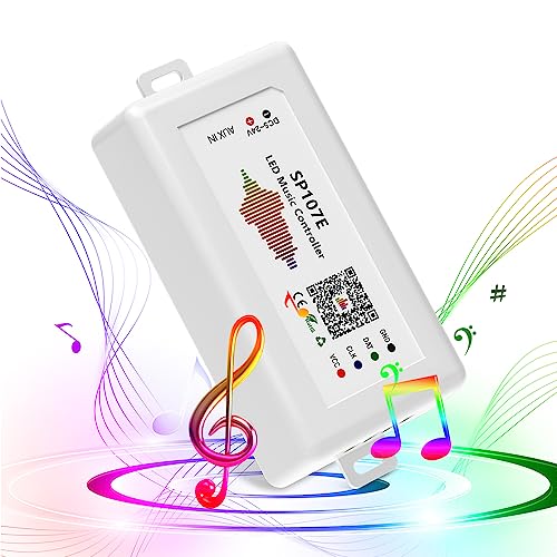 BTF-LIGHTING FCOB RGB WS2811 IC WS2812B WS2811 WS2813 SP107E Music Bluetooth Full Color Controller Support Almost All The LED IC Chip Suit for LED Strip,Matrix Panel,Module Buli-in Mic/AUX Input - Image 1
