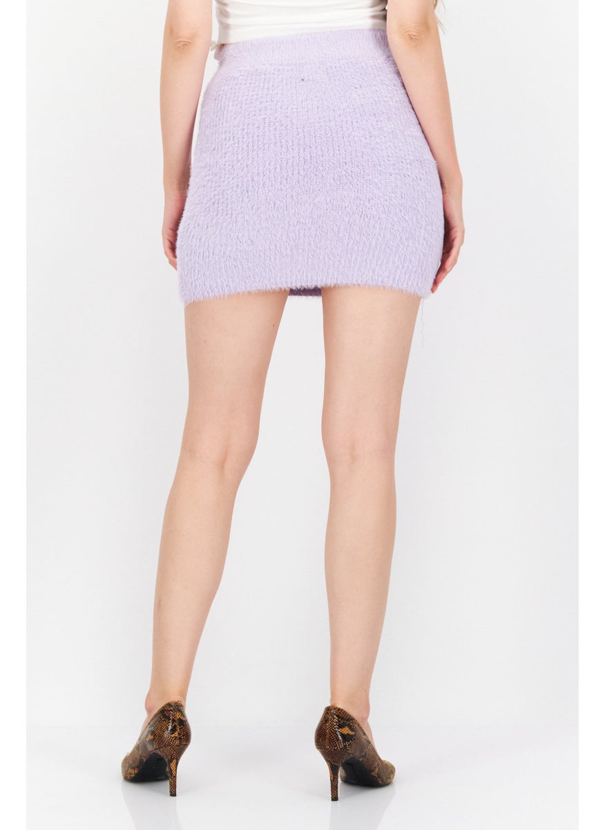 RIVER ISLAND Women Knitted Mini Skirt, Light Purple  - Image 2