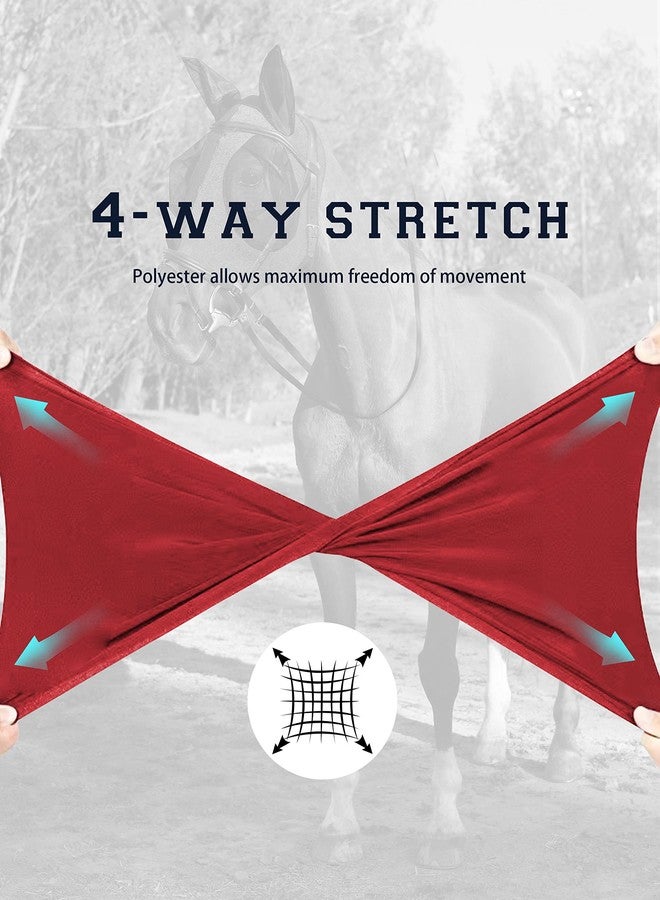 HackFond Horse Fly Mask with Ears, UV Protection Mask for Horses, Elasticity Mask with Big Mesh Eye Covers, Snug Fitting Comfortable Breathable Lightweight Rose Red Full Size - Image 5