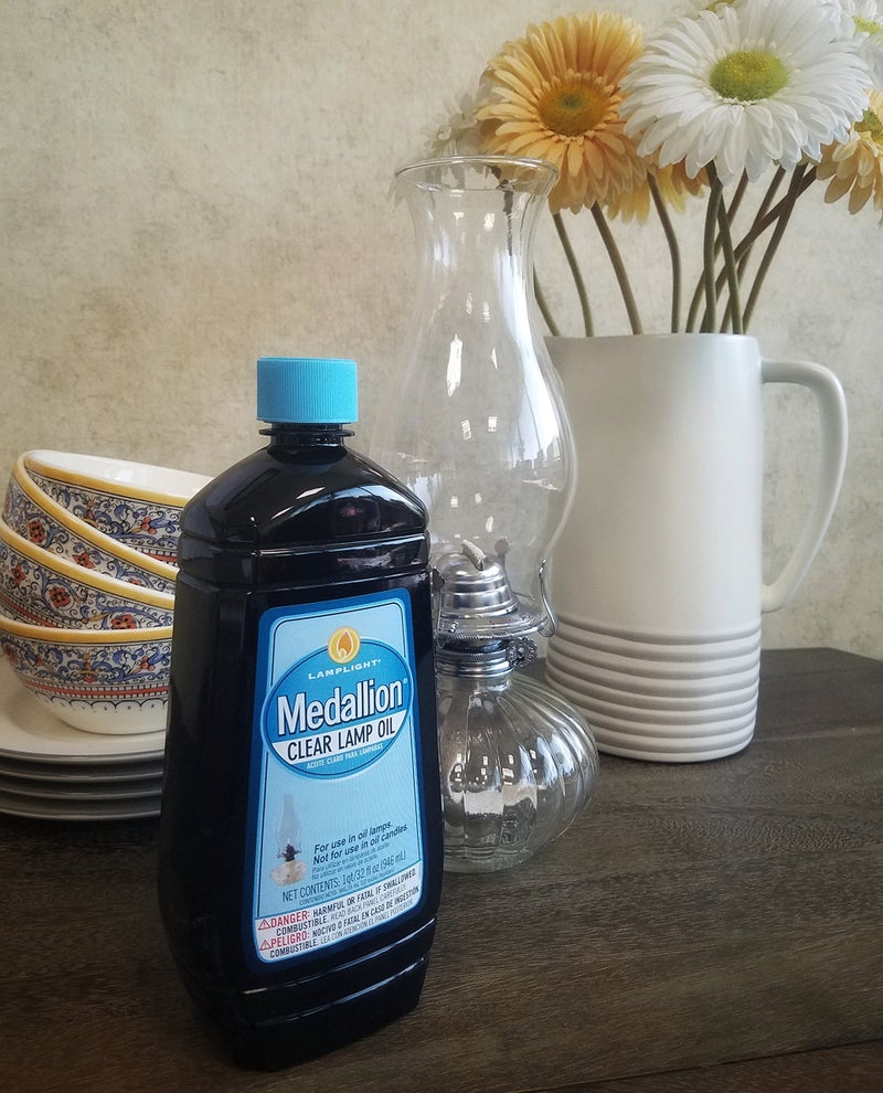 Lamplight ¼ Gallon (32 oz) Medallion Lamp Oil for Indoor Use – liquid paraffin oil for indoor use, vintage indoor oil lamps, hurricane lamp oil, emergency kit - Image 2