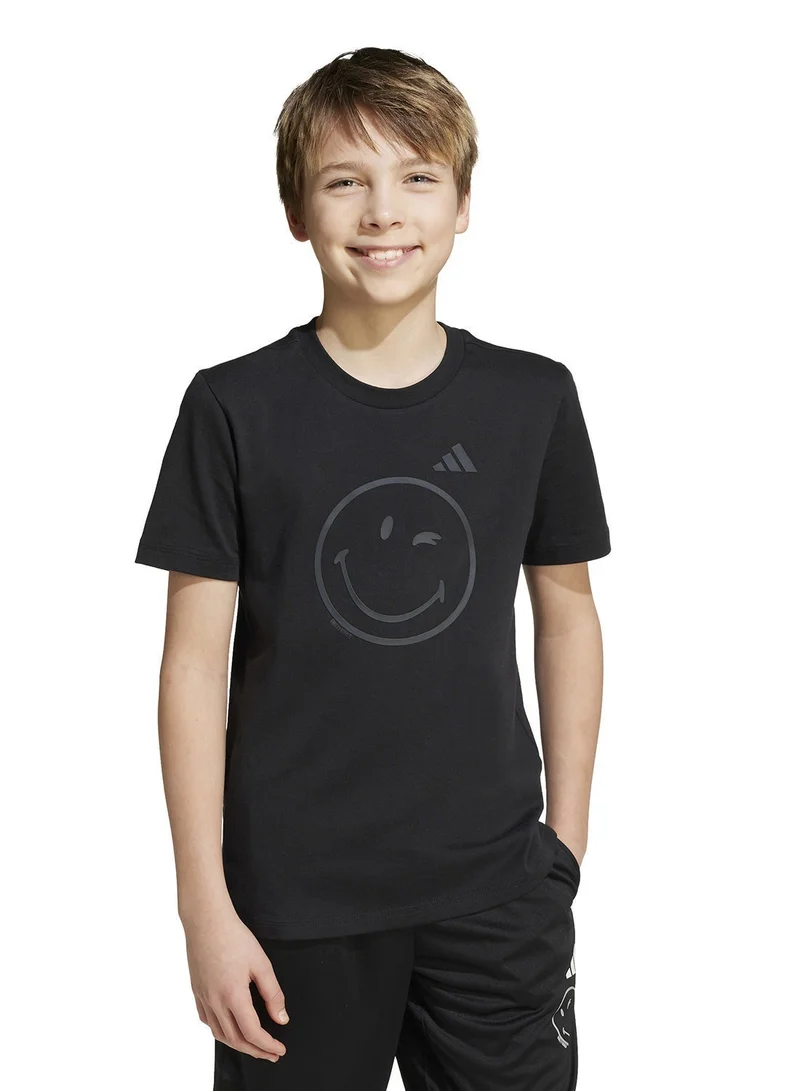Adidas Youth Smiley World Graphic T-Shirt