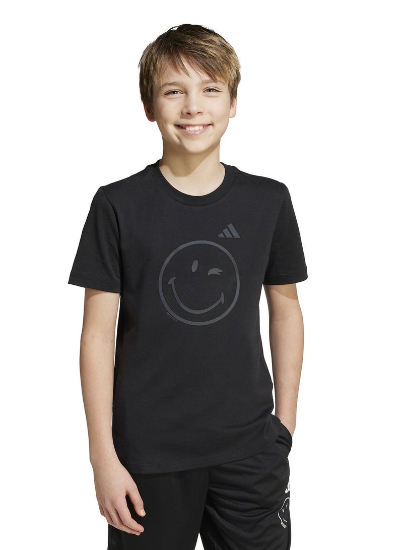Adidas Youth Smiley World Graphic T-Shirt - Image 1