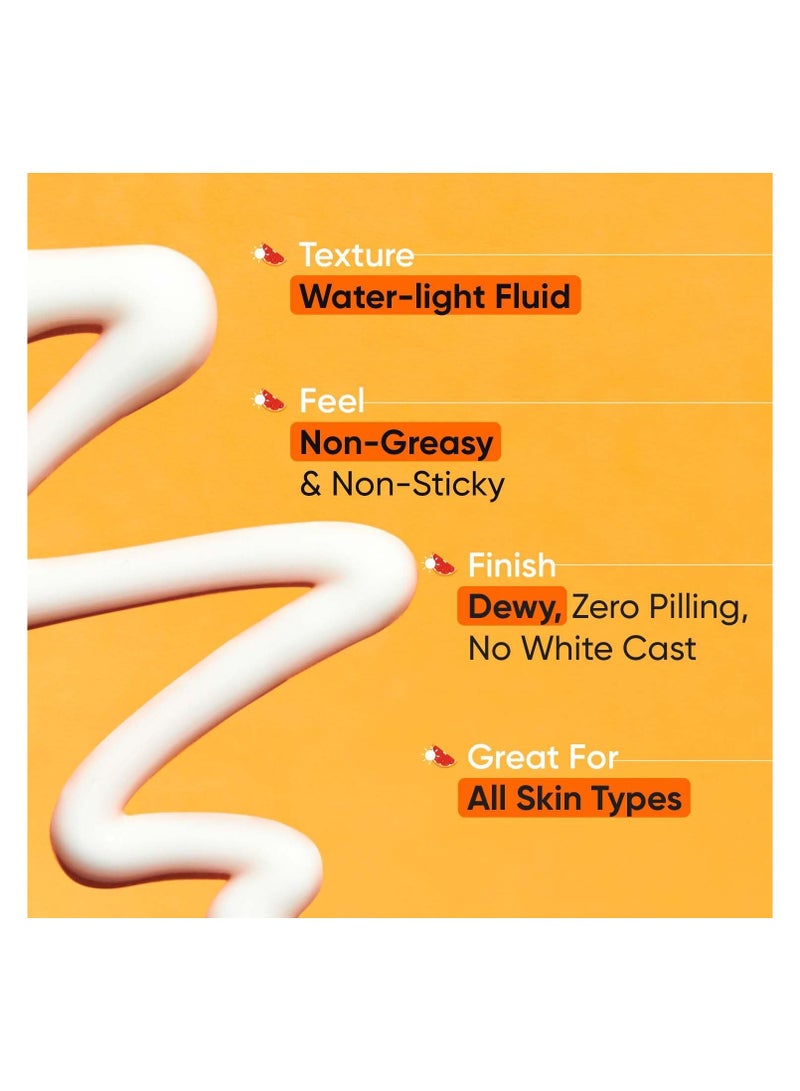 Dot & Key Dot & Key Sunscreen SPF 50 PA+++ with Vitamin C + E for Even Toned & Glowing Skin No White Cast WaterLight I UVA/B & Blue Light Protection I Better Vitamin D absorption I for Women & Men 50gm - Image 2