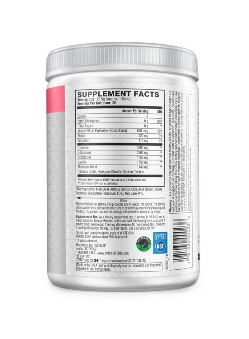 SCIVATION Xtend Original BCAA Powder | 7g BCAA + Electrolytes | Zero Sugar Recovery Drink | Watermelon Explosion 30 Servings - Image 2