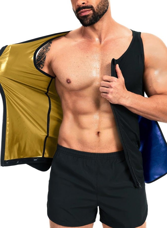 FUXERT Sauna Vest for Men Waist Trainer Sauna Shirt for Men Zipper Sweat Belt Tank Top for Belly Fat - Image 5