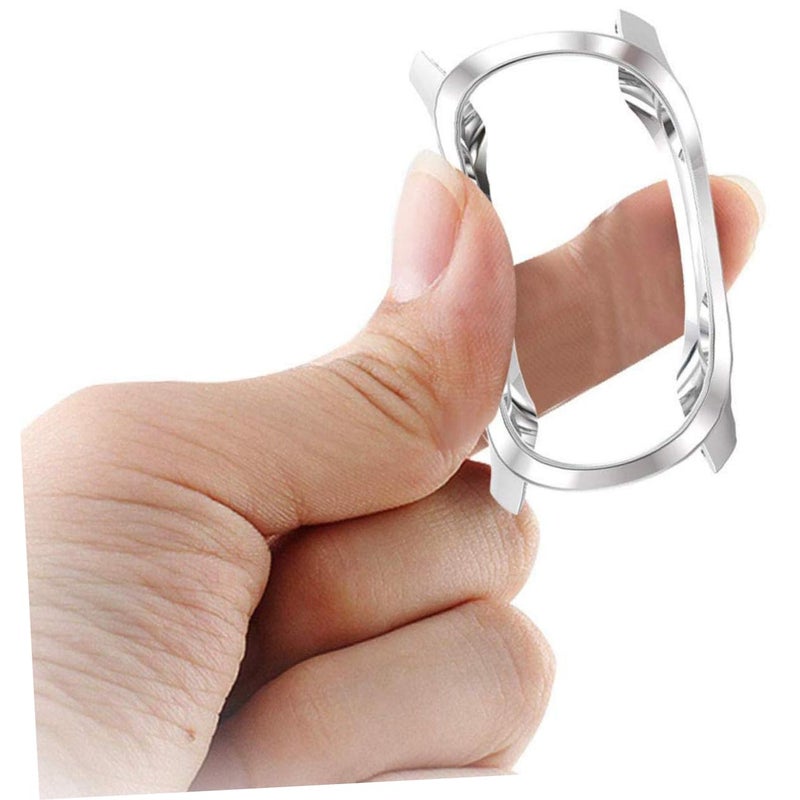 Electroplated Silver TPU Protective Case Cover for Smartwatch Scratch Resistant with Precise Cutouts - Image 5