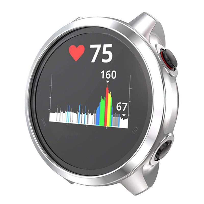 Electroplated Silver TPU Protective Case Cover for Smartwatch Scratch Resistant with Precise Cutouts - Image 2
