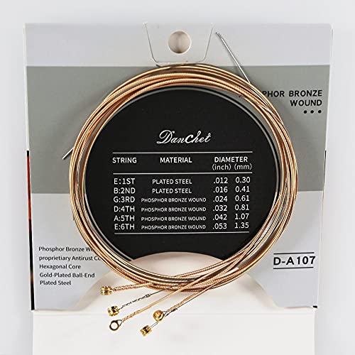 Danchet A107 Acoustic Guitar Strings,Phosphor Bronze,Medium Hard(1 Set) - Image 3