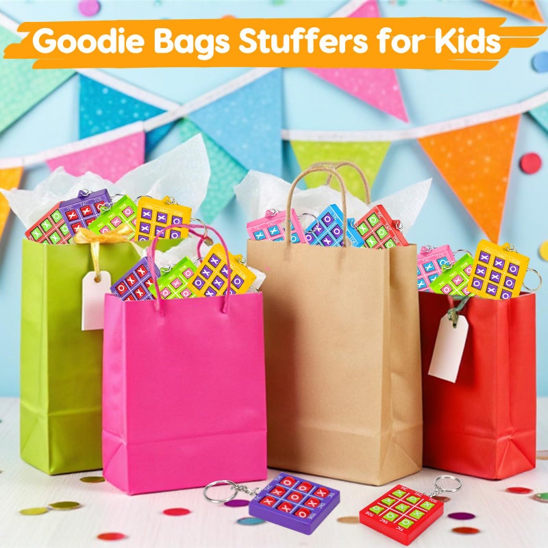 Basytodio 24PCS Tic Tac Toe Game Birthday Party Favors Goodie Bags Easter Basket Stuffers for Kids 4-8 8-12 Classroom Treasure Chest Carnival Prize Box Toys Bulk Keychain Pinata Filler Return Gifts for Girl Boy - Image 4