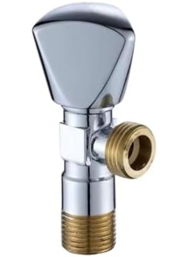 Chrome Plated Brass Angle Valve 1/2 Inch with Wall Flange – Durable Water Shut-Off Valve for Bathroom, Toilet & Washing Machine - Image 1