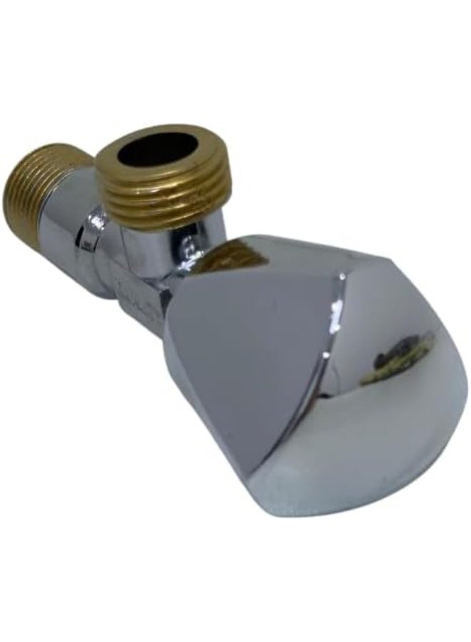Chrome Plated Brass Angle Valve 1/2 Inch with Wall Flange – Durable Water Shut-Off Valve for Bathroom, Toilet & Washing Machine - Image 4