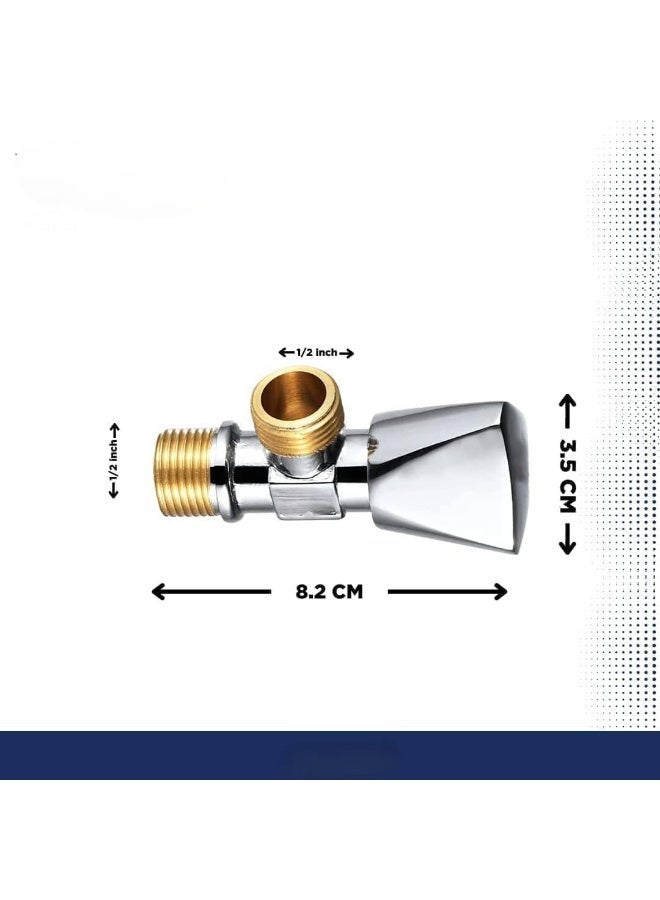 Chrome Plated Brass Angle Valve 1/2 Inch with Wall Flange – Durable Water Shut-Off Valve for Bathroom, Toilet & Washing Machine - Image 3