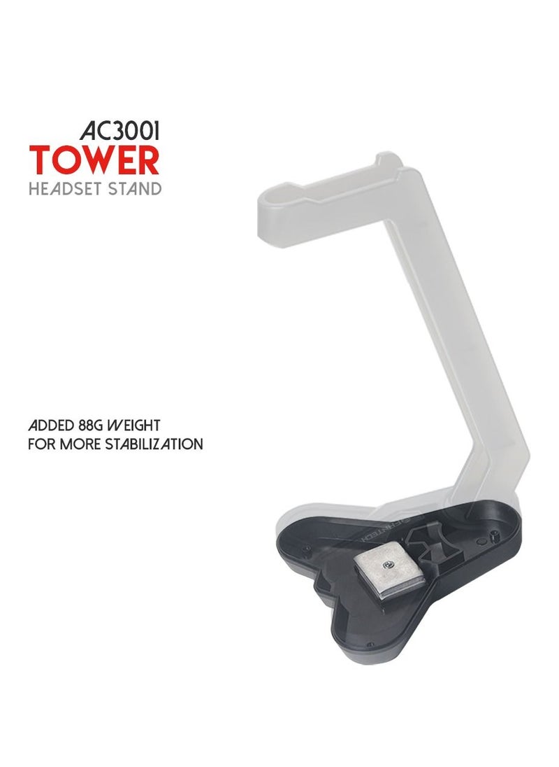 FANTECH - AC3001 TOWER Gaming Headset Stand - Anti Slip Design Rubberized Base - Triangular Base - Detachable Body - Added Weights Inside for Balance Stabilization - Image 1