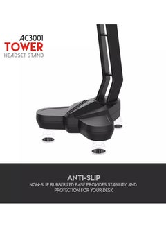 FANTECH AC3001 TOWER Gaming Headset Stand - Anti Slip Design Rubberized Base - Triangular Base - Detachable Body - Added Weights Inside for Balance Stabilization  - Image 4