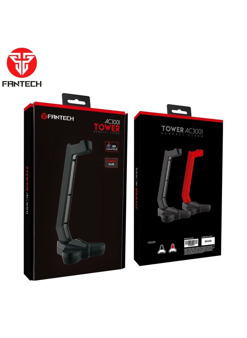 FANTECH - AC3001 TOWER Gaming Headset Stand - Anti Slip Design Rubberized Base - Triangular Base - Detachable Body - Added Weights Inside for Balance Stabilization - Image 1