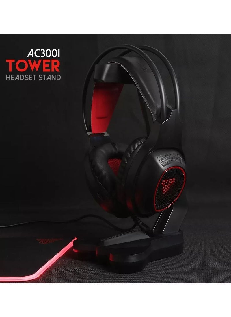 FANTECH - AC3001 TOWER Gaming Headset Stand - Anti Slip Design Rubberized Base - Triangular Base - Detachable Body - Added Weights Inside for Balance Stabilization - Image 1