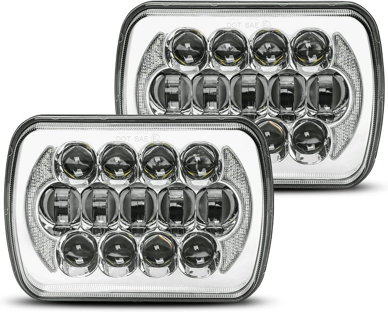 LX-LIGHT 105W 5x7 LED Headlights with DRL - Compatible with Jeep Wrangler YJ, Cherokee XJ, and More - Image 1