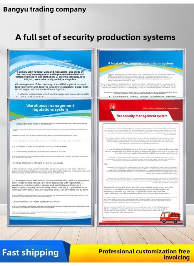 Generic - Rules And Regulations Board On The Wall Warehouse Workshop Fire Safety Production Management System Board Operating Procedures-Color:The Transition Shall Prevail-Specifications:50x70cm - Image 1