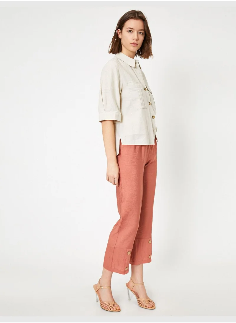 كوتون Leg Detailed Trousers