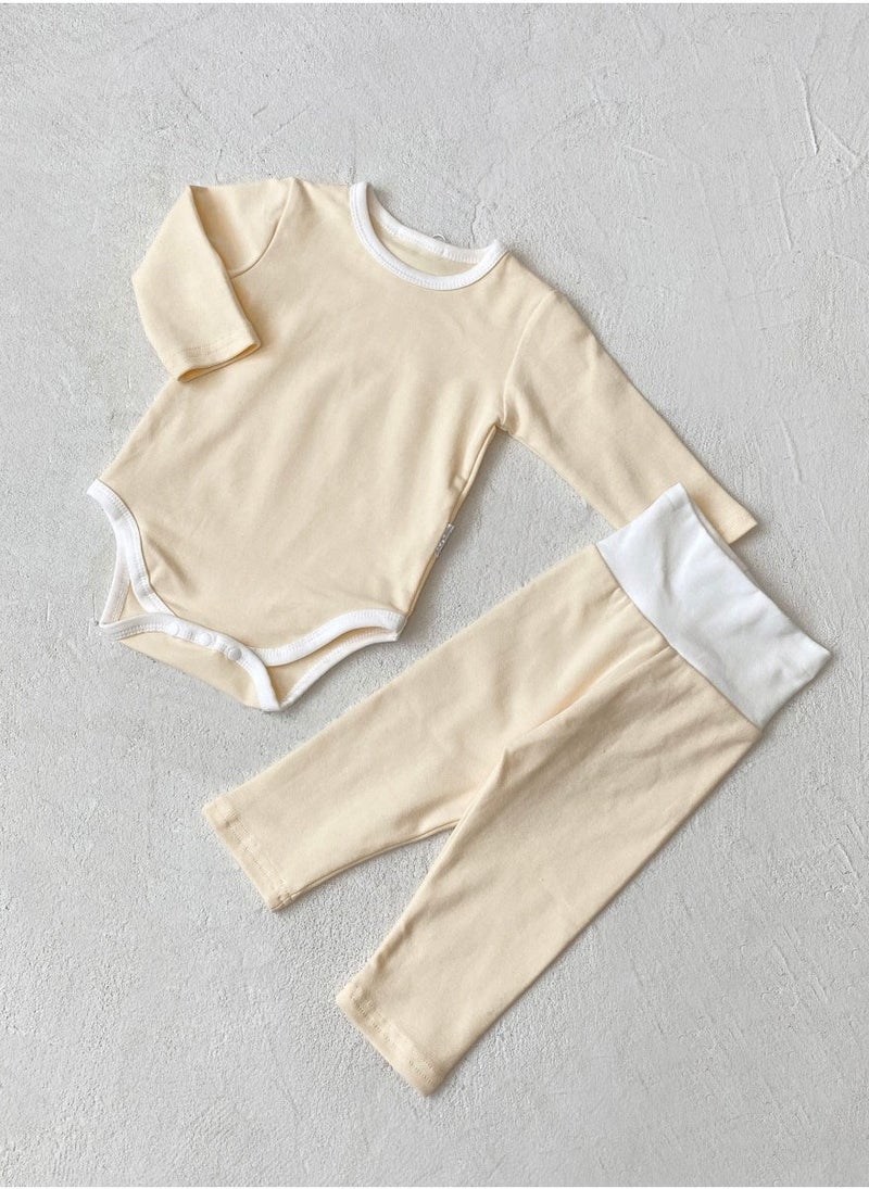 RedMapleTEK Baby Soft And Breathable Cotton Bodysuit + High Waist Pants Set - Image 5