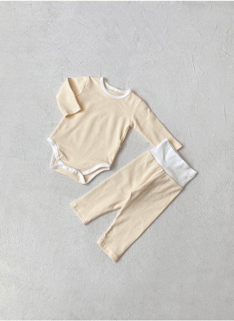 RedMapleTEK Baby Soft And Breathable Cotton Bodysuit + High Waist Pants Set - Image 4