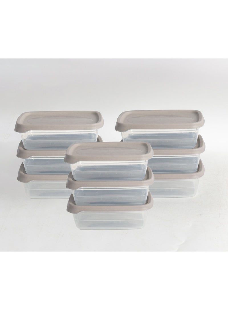 هوبي طقم حافظات طعام مستطيلة 9 قطع  0.6 لكل حافظة لتر بني