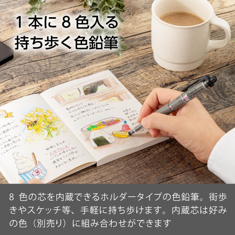 Pentel حامل قلم رصاص من بنتل ومجموعة رصاص، مجموعة متعددة 8 (PH802ST) - Image 2