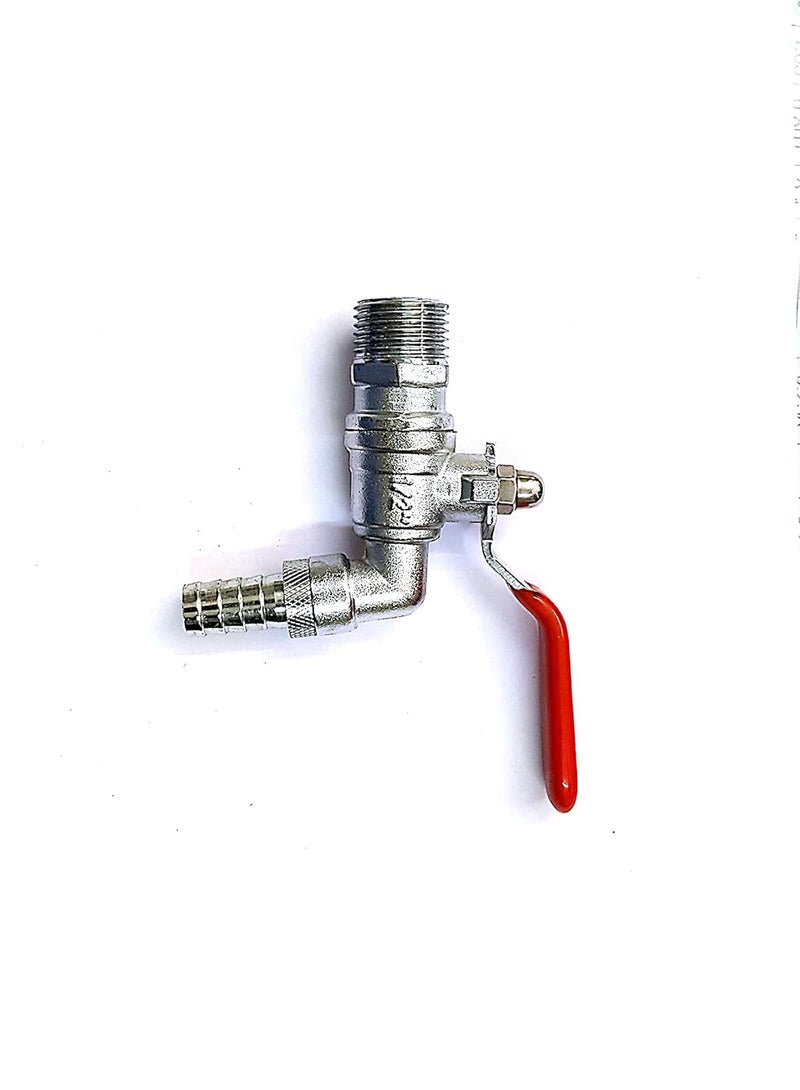 nozzle Bib Cock Nozzle Tap with Handle Brass valves with Hose Pipe Connection for Gardening Watering Washing Machine Bikes Cars garage workshop home cleaning 12 half Inch Brass Nickel Coating 