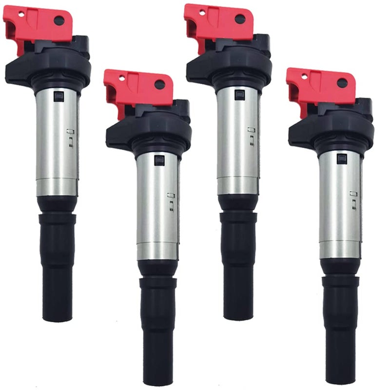 ARKAUTO HIGH PERFORMANCE Ignition Coil Pack Of 4 Compatible with Mini R55 R56 R57 R58 R59 R60 R61 For BMW 1 Series F20 F30 F35 FOR Citroen Peugeot 16T 18T N13 N14 N18 UF598 12137575010