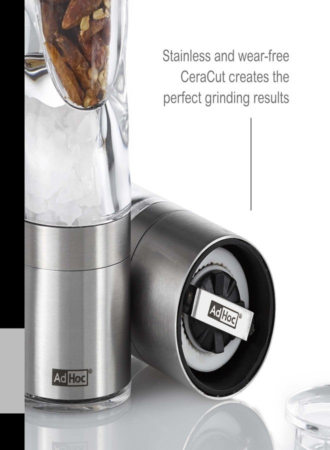 AdHoc Spice Cutter & Mill - Duospice Spice Grinder with PreciseCut Micro Blades & CeraCut Ceramic Grinders - Adjustable Herb Cutter for Fine Powders to Coarse Granules - Stainless Steel & Acrylic - Image 4