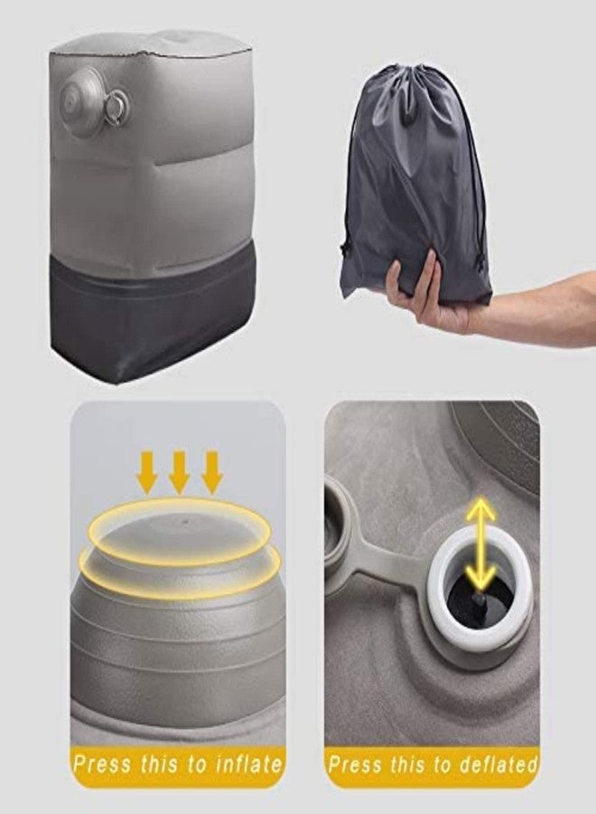 The AutoStory Inflatable Foot Rest Pillow with Innovative Pump Nozzle - Portable Travel Leg Support for Kids & Adults, Airplane Bed for Toddlers, Office, Car, Camping - No Mouth Blow (Grey) - Image 2