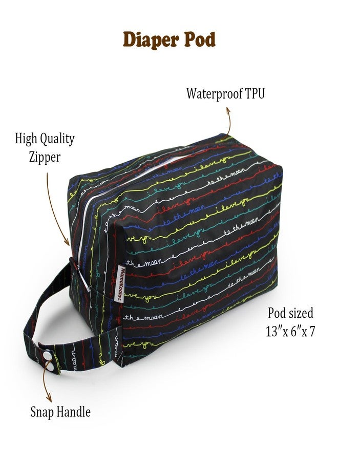 Mama Koala Waterproof Diaper Pods for Baby Items, Cloth Diapers, Swimsuits, Travel, Gym Clothes, Beach, Pump Parts, Toiletries, 2 Pack(DP-Love You) - Image 2