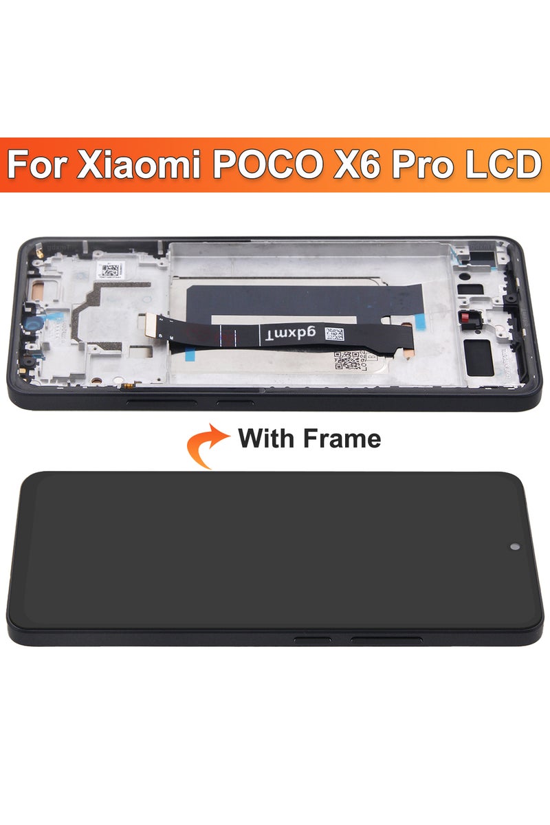 erorex Black With Frame 6.67" Amoled For Xiaomi Poco X6 Pro Lcd Display Touch Screen Digitizer Assembly Rep - Image 3