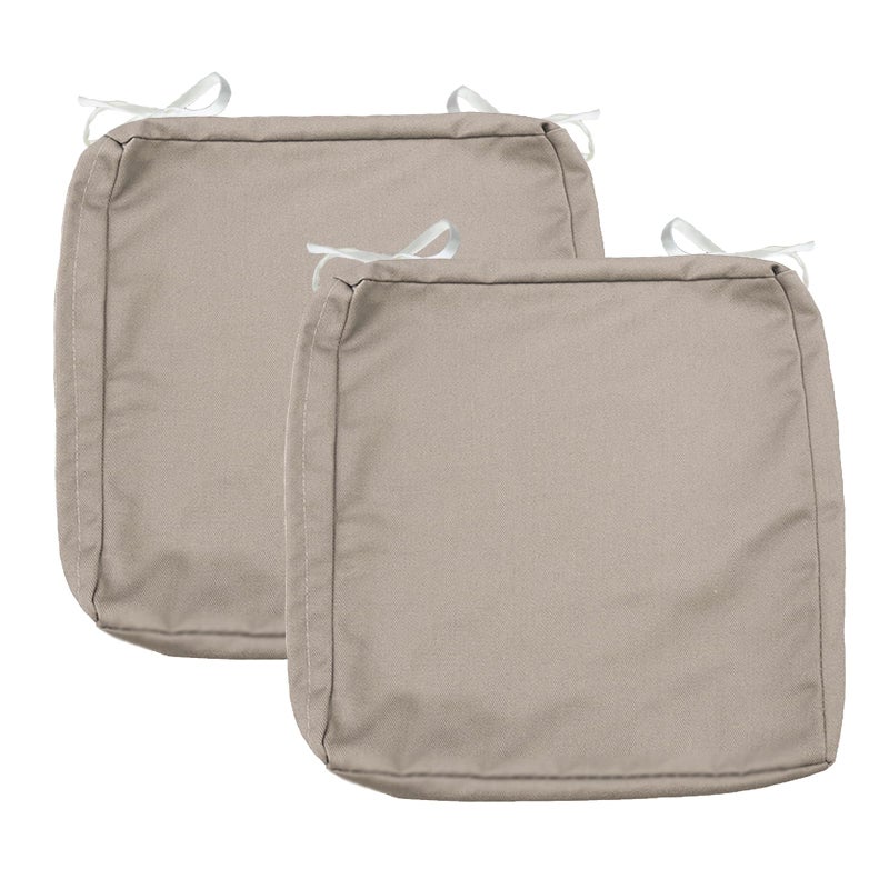 Sqodok Patio Cushion Covers 18x18 Waterproof Outdoor Cushion Covers Replacement 2Pack Patio Cushion Seat Slicovers with Ties for Sectional Sofa Wicker Chair Tan - Image 2